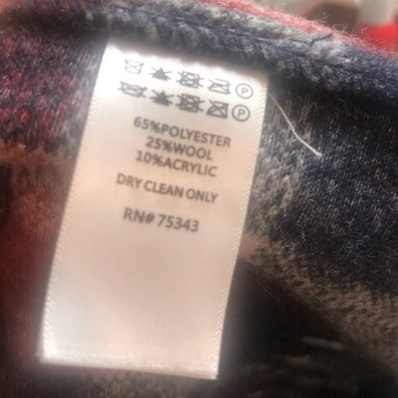 Plaid Wool Coat Small - Picture 5 of 6